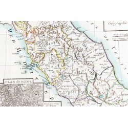 Gravure de 1785 - Carte de l'Italie du centre - 7