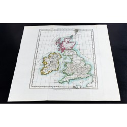 Gravure de 1785 - Carte des îles britanniques - 3