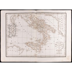 Gravure de 1830 - Carte du Royaume de Naples - 1