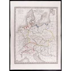 Gravure de 1841 - Carte de la Germanie Ancienne - 1