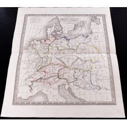 Gravure de 1841 - Carte de la Germanie Ancienne - 2