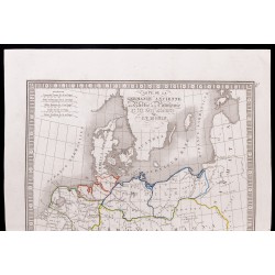 Gravure de 1841 - Carte de la Germanie Ancienne - 3