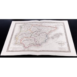 Gravure de 1841 - Carte de l'Espagne ancienne ou Ibérie - 2