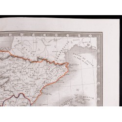 Gravure de 1841 - Carte de l'Espagne ancienne ou Ibérie - 4