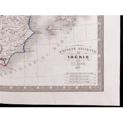 Gravure de 1841 - Carte de l'Espagne ancienne ou Ibérie - 6