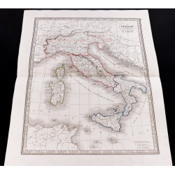 Gravure de 1841 - Carte de l'Italie ancienne - 2