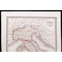 Gravure de 1841 - Carte de l'Italie ancienne - 3