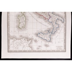 Gravure de 1841 - Carte de l'Italie ancienne - 4