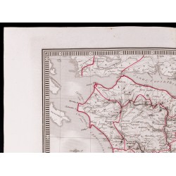 Gravure de 1841 - Carte du Péloponnèse. - 3
