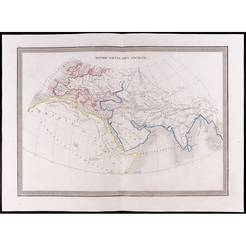 Gravure de 1841 - Monde connu des anciens - 1