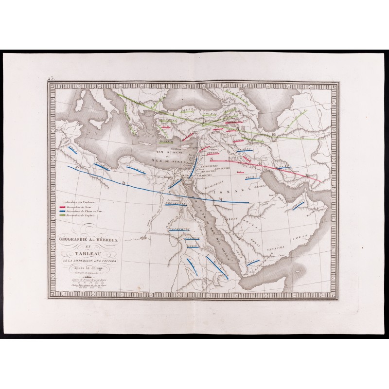 Gravure de 1841 - Géographie des Hébreux - 1
