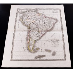 Gravure de 1841 - Carte de l'Amérique du sud - 2