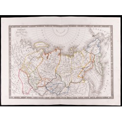 Gravure de 1841 - Carte de la Sibérie - Russie - 1