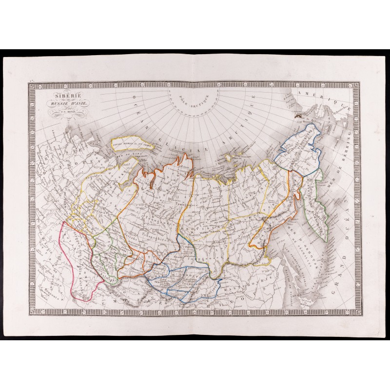 Gravure de 1841 - Carte de la Sibérie - Russie - 1