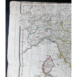 Gravure de 1803 - Italie carte comparative - 2
