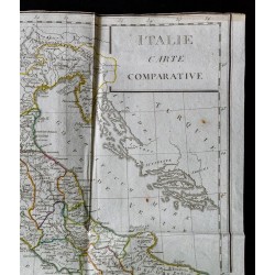 Gravure de 1803 - Italie carte comparative - 3