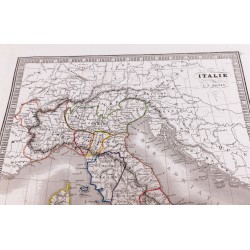 Gravure de 1841 - Carte de l'Italie - 3