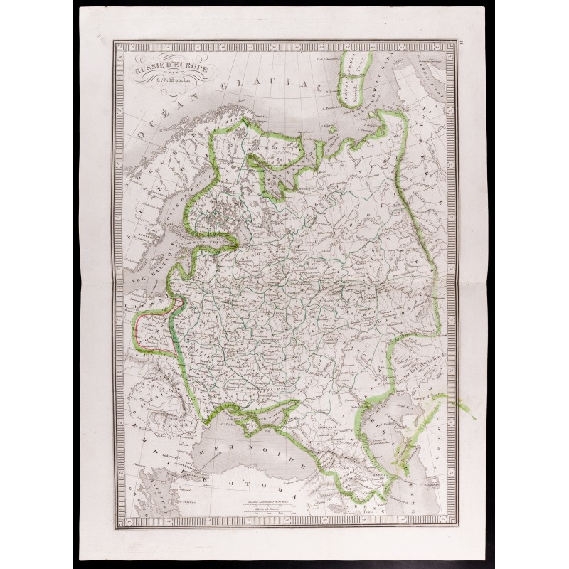 Gravure de 1841 - Carte de la Russie d'Europe - 1