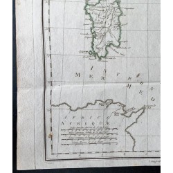 Gravure de 1803 - Italie carte comparative - 4