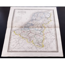 Gravure de 1841 - Carte de Hollande et Belgique - 2