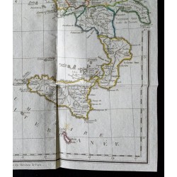 Gravure de 1803 - Italie carte comparative - 5