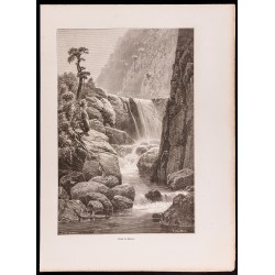 Gravure de 1880 - Chutes du Mamoni - Panama - 1