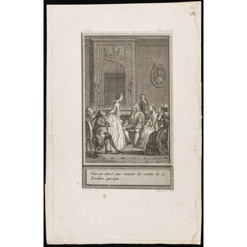 Gravure de 1784 - Gravure sur l'Histoire de Clarisse Harlove - 1