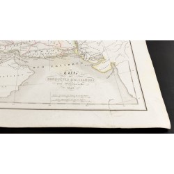 Gravure de 1847 - Carte des conquêtes d'Alexandre le Grand - 2