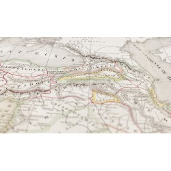 Gravure de 1847 - Carte des conquêtes d'Alexandre le Grand - 6