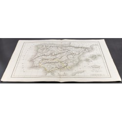 Gravure de 1847 - Carte de l'Espagne ancienne - 2