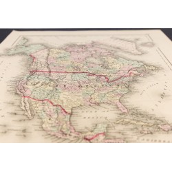 Gravure de 1857 - Carte de l'Amérique du Nord - 3
