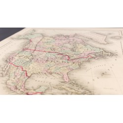 Gravure de 1857 - Carte de l'Amérique du Nord - 4