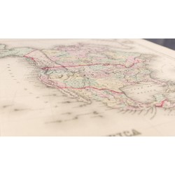 Gravure de 1857 - Carte de l'Amérique du Nord - 6