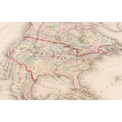 Gravure de 1857 - Carte de l'Amérique du Nord - 7