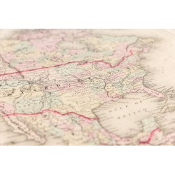 Gravure de 1857 - Carte de l'Amérique du Nord - 8