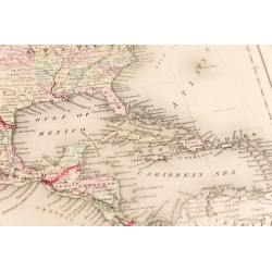 Gravure de 1857 - Carte de l'Amérique du Nord - 9