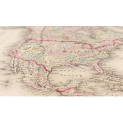 Gravure de 1857 - Carte de l'Amérique du Nord - 10