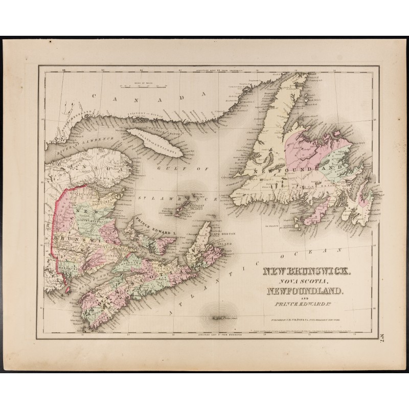 Gravure de 1857 - Provinces maritimes du Canada (New Brunswick...) - 1