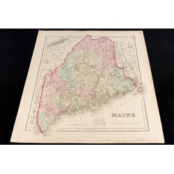 Gravure de 1857 - Carte de l'État américain du Maine - 2