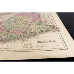 Gravure de 1857 - Carte de l'État américain du Maine - 3