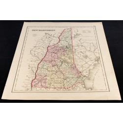 Gravure de 1857 - New Hampshire - Carte ancienne des USA - 2