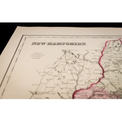 Gravure de 1857 - New Hampshire - Carte ancienne des USA - 3