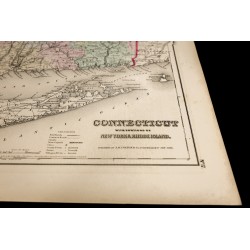 Gravure de 1857 - Connecticut - Carte ancienne des USA - 3