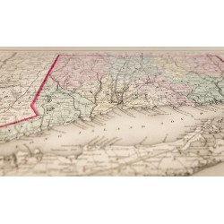 Gravure de 1857 - Connecticut - Carte ancienne des USA - 5