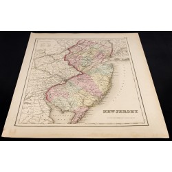 Gravure de 1857 - État du New Jersey - Carte ancienne des USA - 2