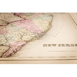 Gravure de 1857 - État du New Jersey - Carte ancienne des USA - 11
