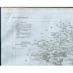 Gravure de 1830 - Carte ancienne de l'Ariège - 2