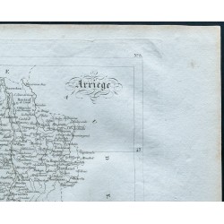 Gravure de 1830 - Carte ancienne de l'Ariège - 3