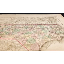 Gravure de 1857 - État de Caroline du Nord - Carte ancienne - 4