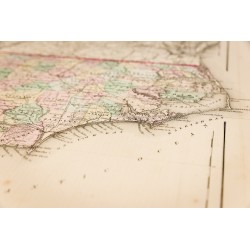 Gravure de 1857 - État de Caroline du Nord - Carte ancienne - 8